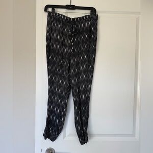 Brochu Walker Black and White Silk Patterned Pants